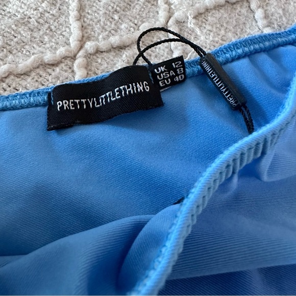 PrettyLittleThing blue one shoulder plain bodysuit for women size 8(L) - Picture 3 of 6